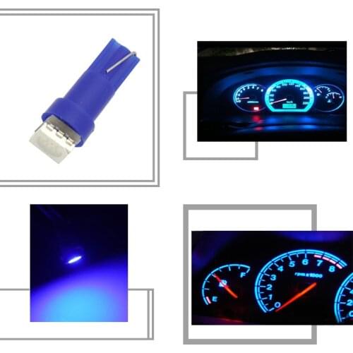 Ampoule d'intérieur de voiture T5 1 SMD, 10 pièces, ampoule t5 12v jaune/bleu/vert/rouge/blanc