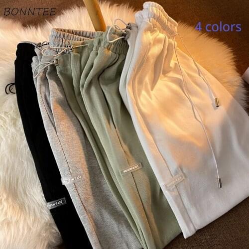 Pants Women Loose Streetwear 4 Colors Soft Sweatpants All-match Korean Style New Trouser Trendy Casual College Simple Female Ins