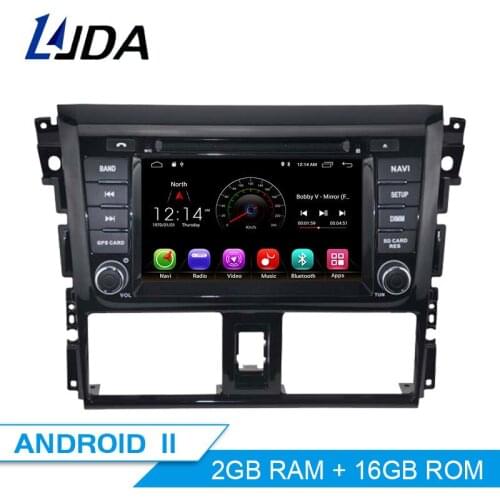 LJDA Android 10.0 Car DVD Player For Toyota VIOS YARIS 2013 2014 2015 Wifi GPS 2 Din Car Radio Multimedia Stereo Mirror Link RDS