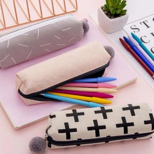 Pencil Case Estuche Escolar Kalemlik Kalem Kutusu Cross Trousse Scolaire Stylo Stripe School Przybory Szkolne Trousse Scolaire