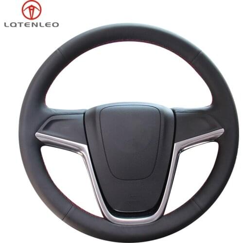 LQTENLEO Black Artificial Leather Steering Wheel Cover For Opel Astra J Zafira 2010-2016 Buick Encore Cascada Verano 2013-2019