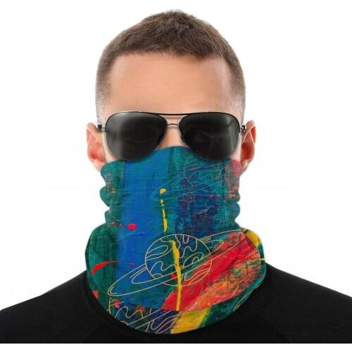 Color Paint Scarves Neck Face Mask Unisex Fashion Tube Scarf Neck Bandana Versatility Headwear Outdoor Camping