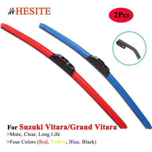 HESITE Colorful Wiper Blades For Suzuki Vitara 4x4 Brezza Convertible 1995 2000 2002 2015 2016 2018 2020 2021 Model Accessories