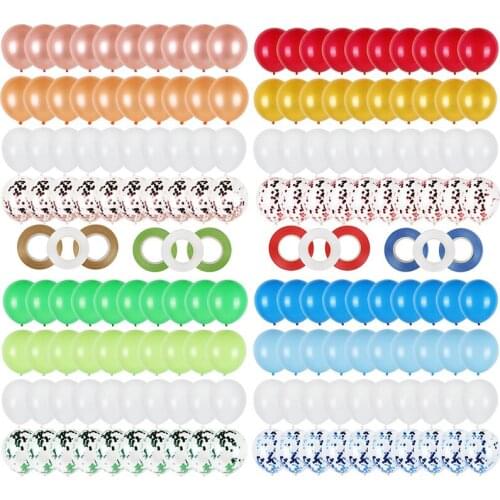 CYUAN 43pcs Rose Gold Latex Balloon Set Metallic Confetti Balloon Birthday Party Wedding Decor Baby Shower Anniversary Supplies