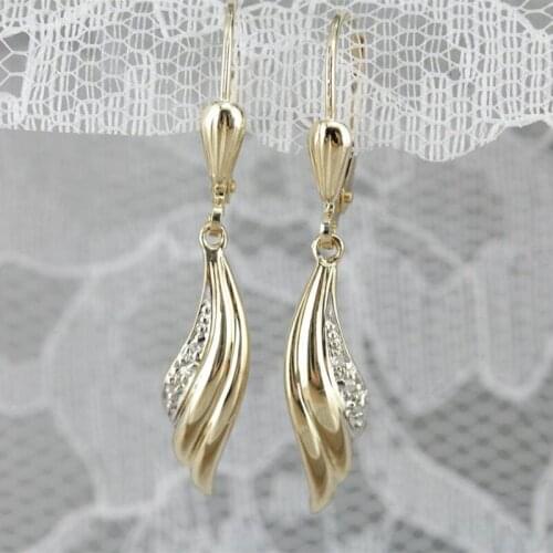 Elegant 18K Gold Color Angle Wings Drop Earrings For Women Ear Hoops Accessories Long Earings Wholesale Jewelry Girl Gifts