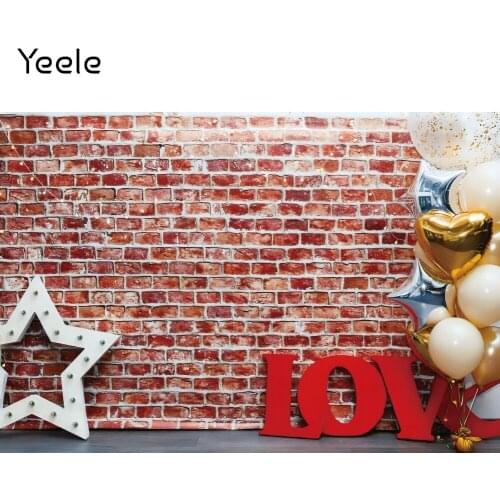 Yeele Brick Wall Star Love Ballon Birthday Photocall Photography Backdrop Photographic Decoration Backgrounds For Photo Studio