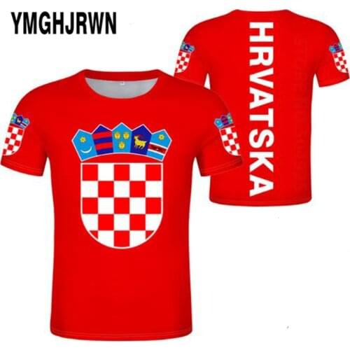 CROATIA male youth t shirt diy free custom name number hrv nation flag croatian country hrvatska republic print photo clothing