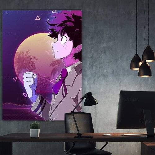 Canvas Painting Hd Hand Boy Purple Sky Printed Anime View Home Decoration Gifts Pictures Poster Wall Art For Living Room Artwork