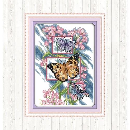 Chinese Cross-stitch Embroidery Animals Butterfly Patterns 14ct 11ct Counted Printed Canvas DMC DIY Hand Crafts for Needlework