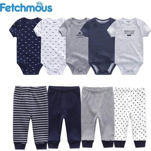 Cotton Clothing Set For 0-12Months Baby Boy O-neck Bodypsuits+Soft Pant Cartoon Cute Infant Girls Clothes Suit Unisex Outfits