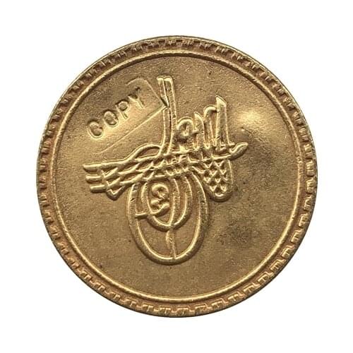 24-K Gold plated Egypt 1703 - Ahmed III gold Coin copy 19MM