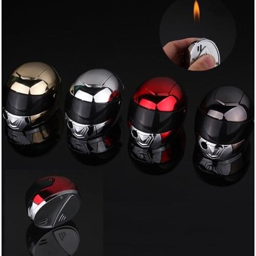 Creative personality new exotic inflatable lighter open flame gas lighter fun life funny helmet lighter