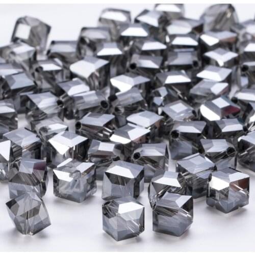 10mm Austria Diagonal Hole Cube Square Beads For Bracelet Making Women Diy Accessories Blue Glass Crystal Beads Wholesale X302