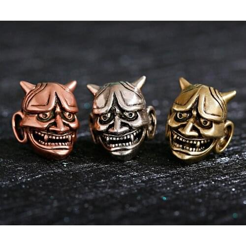 2020 Retro Japan Yaksha Copper Beads Silver Color Three Colors Are Available Handmade DIY Bracelet Making Parts 1 Piece