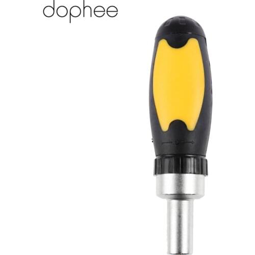 Dophee Multi-functional Reversible Ratchet Hand 1/4" Straight Shank Screwdriver Handle Tools With Magnetic Third Gear Adjustment