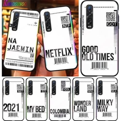 Fashion Travel Air Ticket For OPPO A9 2020 A52 Find X2 Lite Realme 7 7i C3 XT 6 5 Pro Tempered Glass Cover Phone Case
