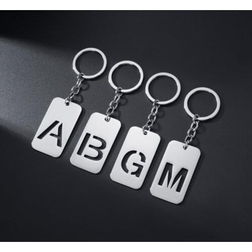 Fashion New Alphabet Letter A-ZKeyring Initial Letter Key Ring Chain Unisex Keychain 26 Letters Trinket Car Key Ring Jewelry