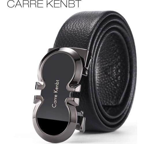 CARRE KENBT Fashion Cow Genuine Leather Men Belt Automatic Men Belt Male Strap for Business Casual Jeans Waistband High Quatity