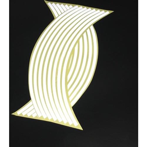 16 Strips Polyethylene Terephthalate Wheel Sticker Reflective Rim Stripe Tape Bike Motorcycle Car sticker Strips