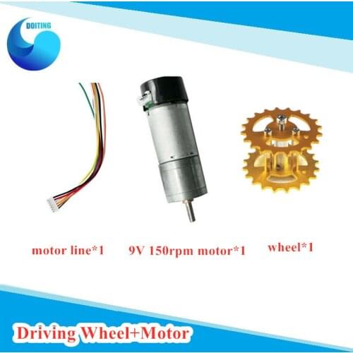 One Set Metal Driving Wheel+25mm Motor Aluminum Alloy Wheel +4 phi Motor for Tank Chassis Crawler DIY RC Toy Tracked Vehicle Car