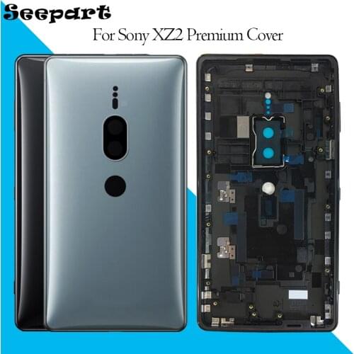 Original For Sony Xperia XZ2 Premium XZ2P Back Battery Cover Rear Door Housing Case Repair With Camera Lens+Power Volume Buttons