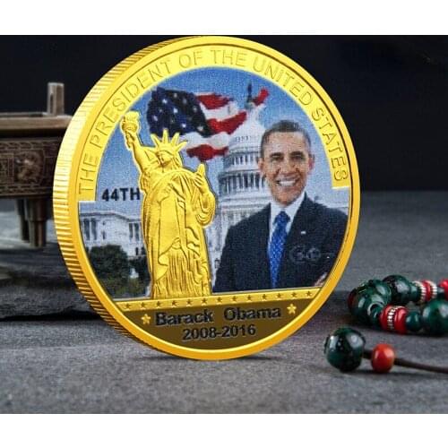 44th US President Barack Obama Commemorative Coin Metal Badge Gold Coin Silver Gold Challenge Coins