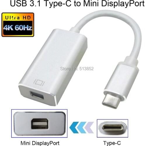Mini DP to USB C 4K 60Hz USB 3.1 Type C to Mini Display Port Adapter Thunderbolt 3 to Mini DP Converter for MacBook Pro