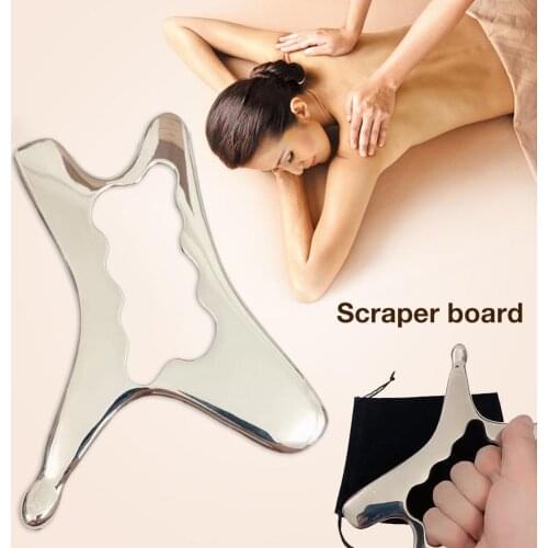 New Handed Stainless Steel Scraping Board Body Scrapper Plate for Release Pain Relief Guasha Tools Body Massage Tools Yoga