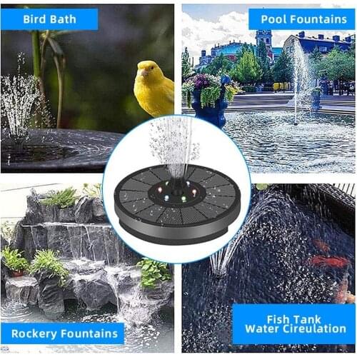 Floating Solar Fountain Water Garden Decoration Waterfall Fountain Colorful Lights Outdoor Pool Pond Solar Powered Fountain Pump