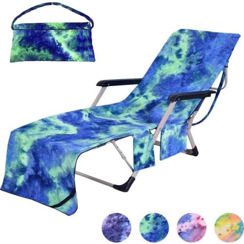 Microfiber Beach Lounge Chair Cover with Side Pocket for Sun Lounger Swimming Pool Sunbathing Beach Hotel Vacation Bath Towels