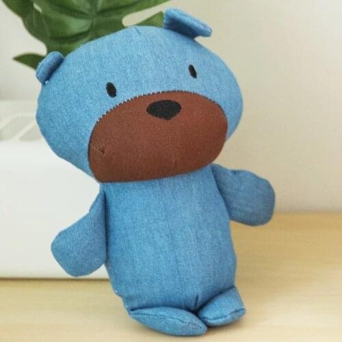 Plush dog toy denim teddy bear doll plush toy sound molar toy,Q45