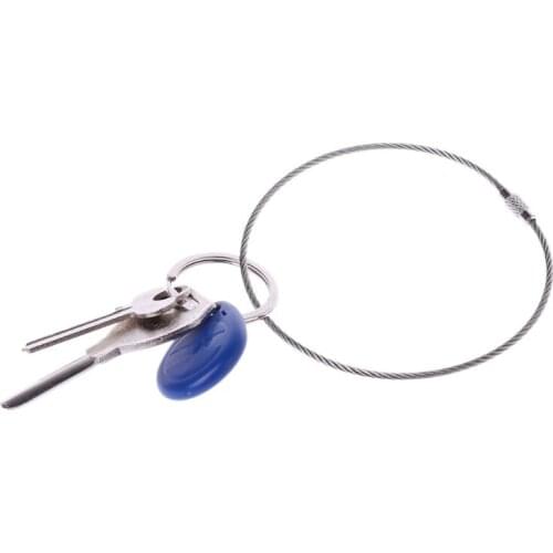 Stainless Steel Wire Keychain Cable Key Ring Chain Outdoor Luggage Tag Loop Rope CORF