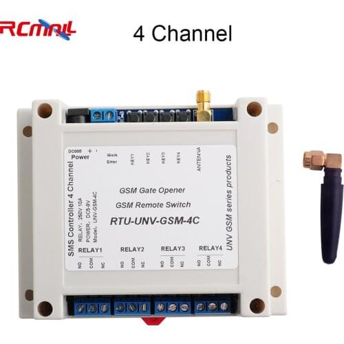 4 Channel Relay Module SMS Call Controller GSM Remote Control Switch GSM Gate Opener SIM800C STM32F103CBT6 5-12V 2G