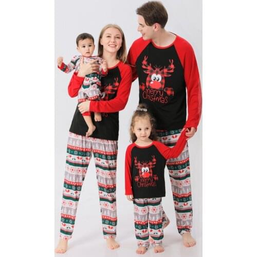 Christmas Family Matching Pajamas Set Adult Kid Family Matching Clothes Top+Pants Set Baby Romper Kids Mommy And Me Clothes