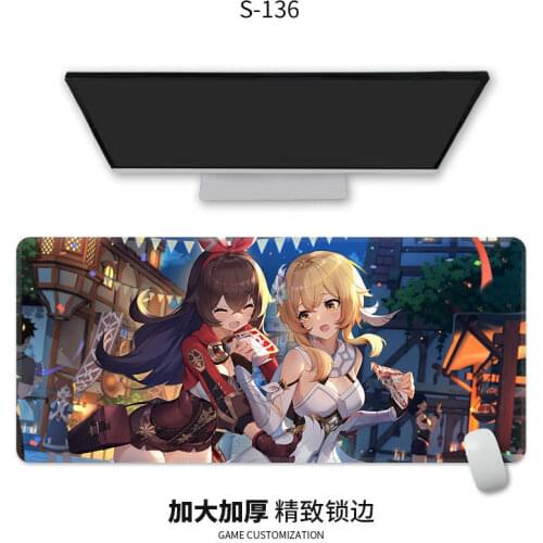 90x40cm Genshin Impact Mouse Pad Gaming Accessories Small PC Laptop Gamer Mousepad Anime Kawaii Keyboard Desk Mat