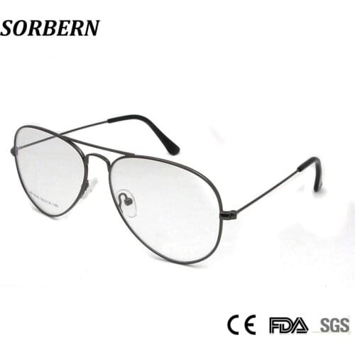 High Quality Mens Pilot Eye Glasses Frames for Men Optical Eyeglasses Frames Metall Full Rim Women Glasses Clear Oculos