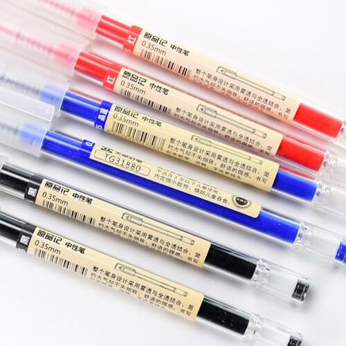 0.35mm Pen Gel Pen Lead Black/Blue/Red Ink Writing Pens Gel Ink Pens Comfort Grip for Office School Signature Exam Stationery