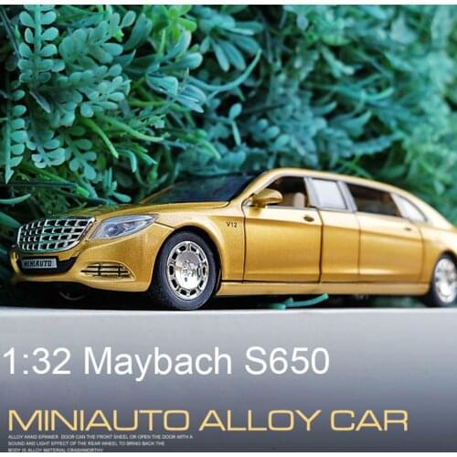 1:32 Maybach S650 Extended Edition Metal Alloy Car Model Diecasts & Toy Vehicles Light Sound Toys For Children Gifts With Box