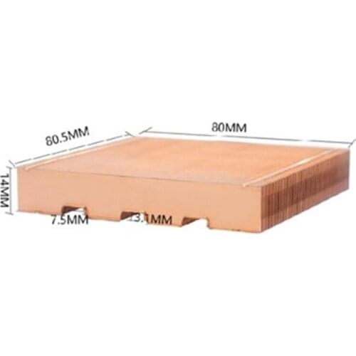 1pcs Full Copper Rectangular Heat Sink Welding Scattered Notebook Projector 80.5mm Length 80mm Width 14mm Thickness