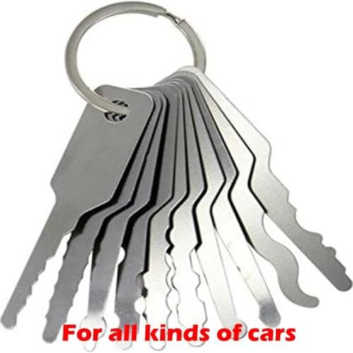 10PCS/Set Stainless Steel Jiggler Keys Dual Sided Car Unlocking Lock Open Repair Tool Car Repair Car Keys