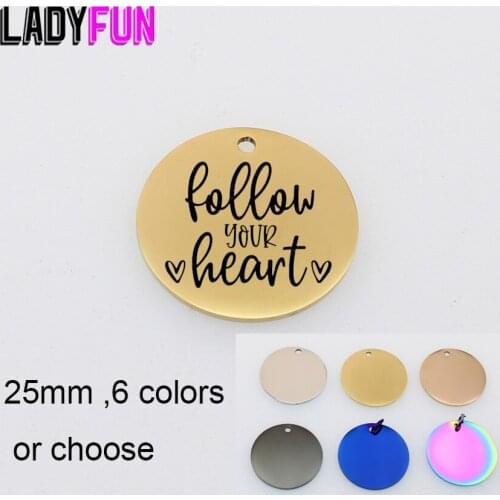 Follow Your Heart Charm Stainless Steel Inspiration Charms High Polish Mirror Pendant 10pcs