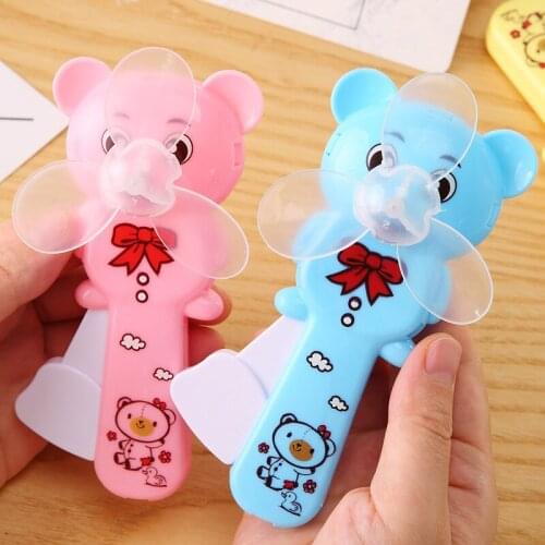 10pcs factory direct sales creative bear hand press fan cute portable mini fan cartoon student portable fan