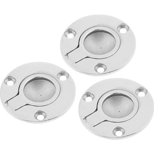3Pcs Hatch Pull Ring Lift Handle Stainless Steel Hardware, Size 2 Inch, Silver