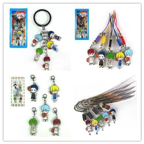 4 styles 5 Pcs/set KUROKO Figures Toys KUROKO NO BASKET Doll Strap/ Keychain set
