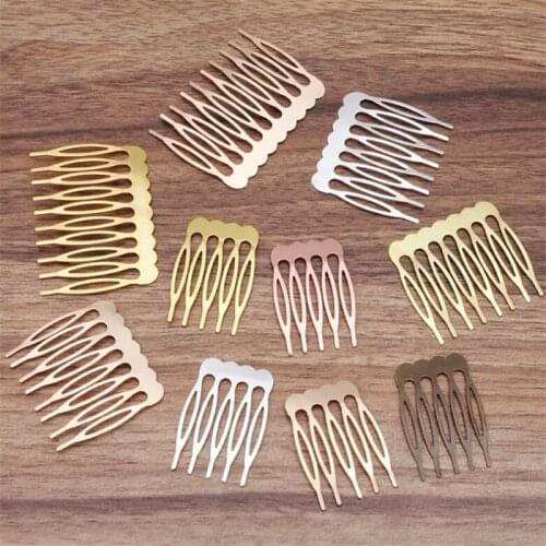5 8 10 14 22 Teeth Gold Black Hair Comb Hair Clips Claw Brass Hairpins DIY Jewelry Findings Components Wedding Hair Jewelry