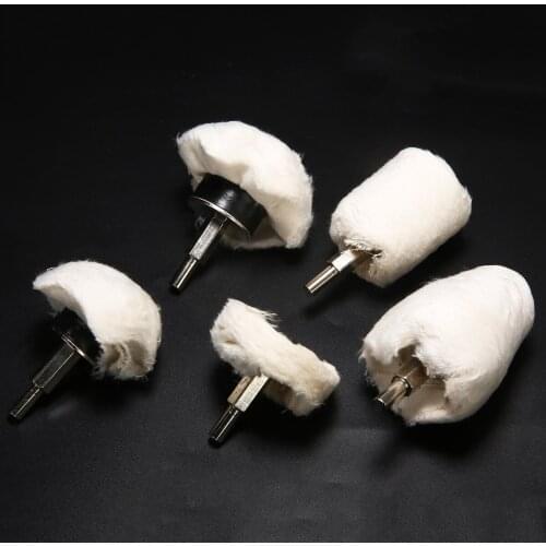 5pcs T-type Buffing Pad Polishing Mop Wheel Car Polishing Drill Attachment Metal Aluminum Buffing Brushes