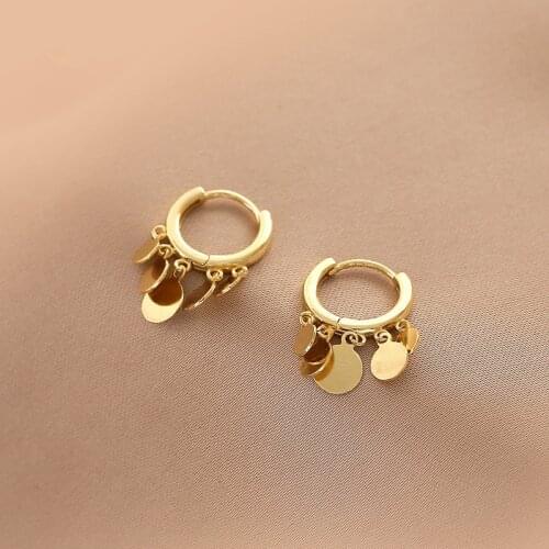 925 Sterling Silver Gold Color Tassel Piercing Stud Earring For Women Girls Party Jewelry Pendientes Accessories eh066