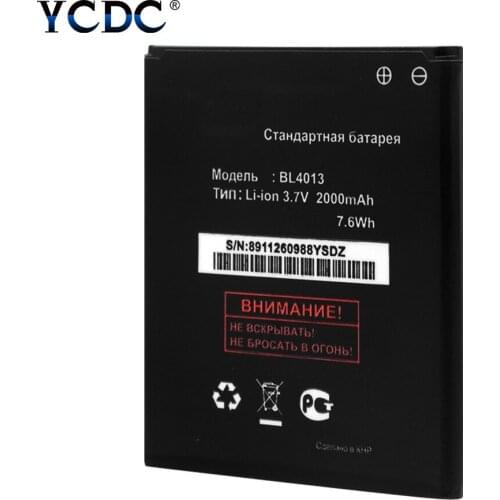 3.7V 2000mAh High Capacity Battery BL4013 BL 4013 For FLY IQ441 IQ447 FS454 FS451 FS504 FS514 FS455 FS456 FS457 IQ245 Cell Phone