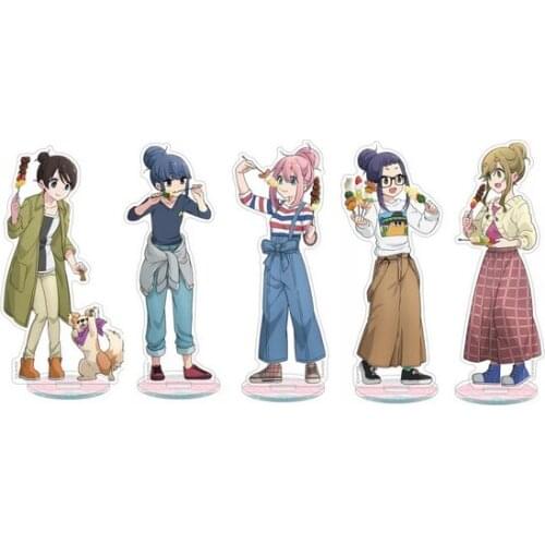 Anime Laid-Back Camp Shima Rin Kagamihara Nadeshiko Delicious Food Series Acrylic Stand Figure Model Desktop Cosplay Decor Toy