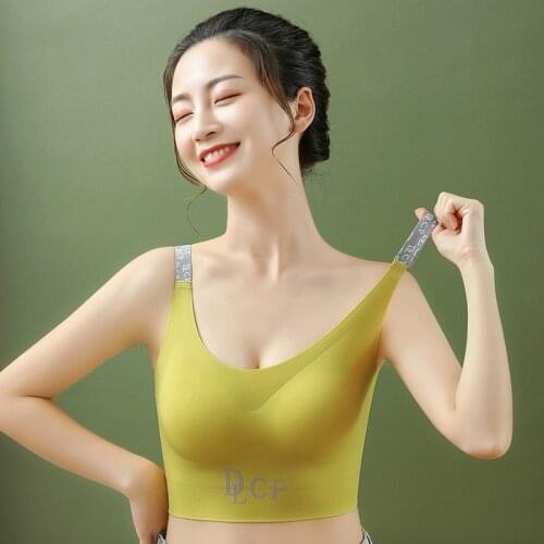 Latex Seamless Bra Push Up Bralette Underwear Sexy Bras For Women Cooling Gathers Shock-proof Female Intimate Comfortable Bra